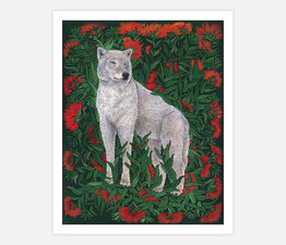 Gray Wolf with Cliff Paintbrush