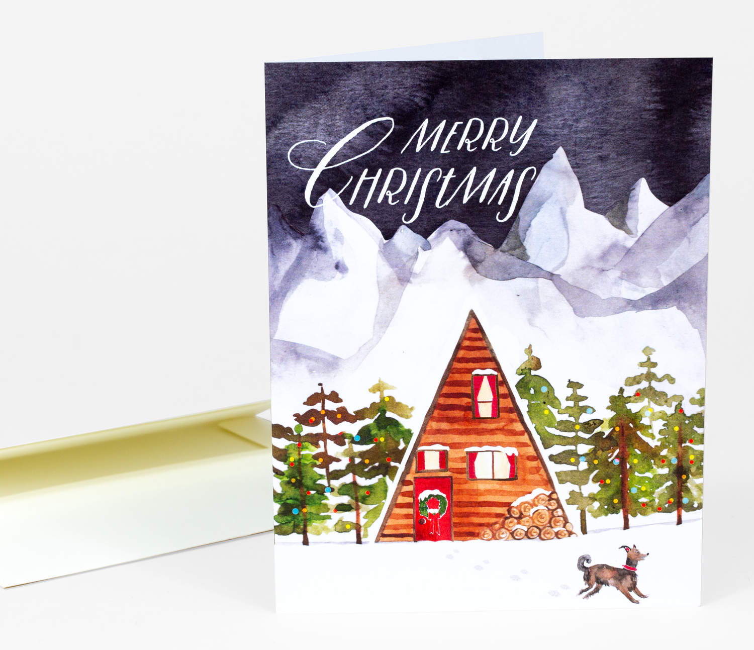 merry christmas a frame christmas notecard